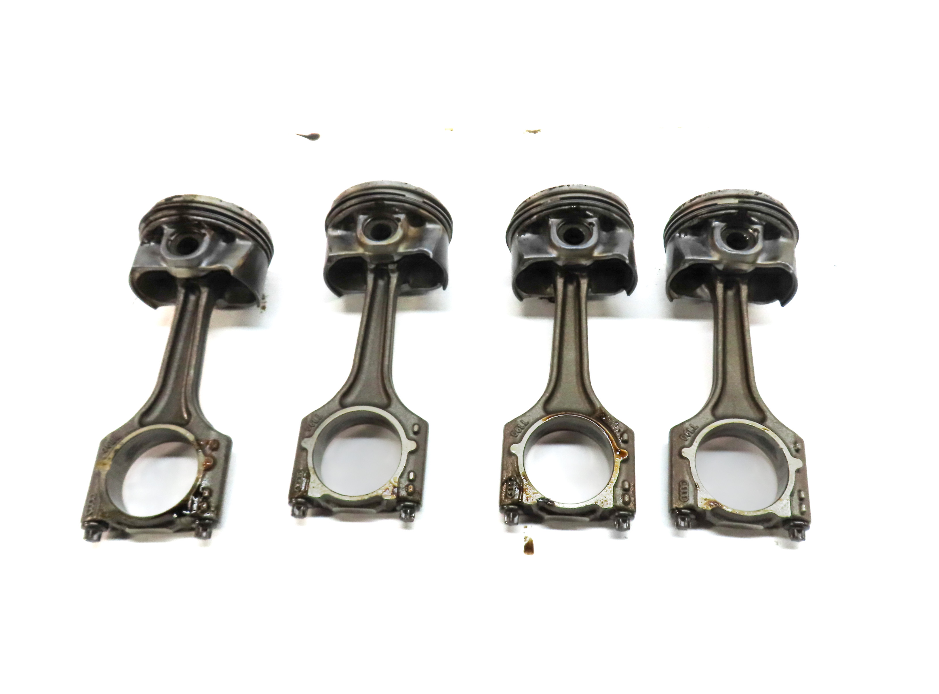 15-18 AUDI A3 A6 TT (8V C7 4G 8S) 2.0L TURBO ENGINE PISTON & CONNECTING ROD SET4 — exact item pictured